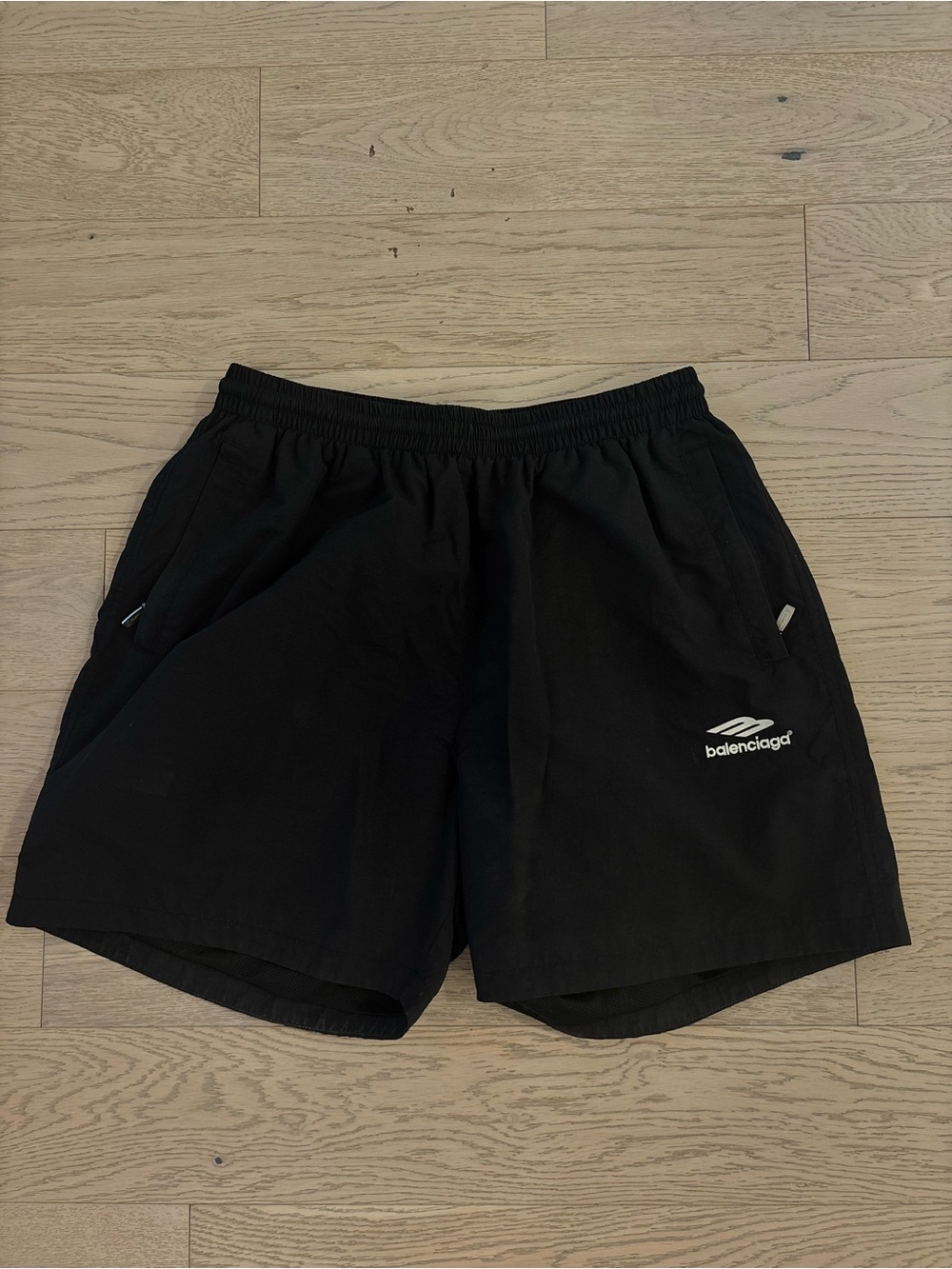 Balenciaga Black Men’s Athletic Shorts with Logo